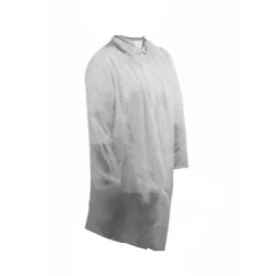 Blouse visiteur Blanche non-tissé 100% polypropylène fermeture à boutons, 2 poches taille unique