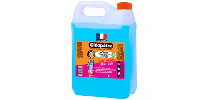 Colle océane cléopâtre extra forte pour carton transparente bleutée bidon 5l