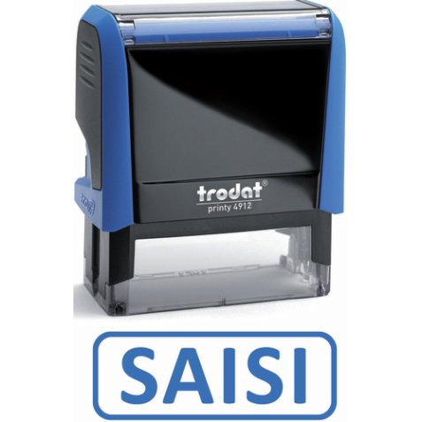 Timbre formule SAISI - Xprint à encrage automatique Bleu. Dim.empreinte 45x16mm