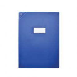 Protege-cah Oxford strong line 24x32 sans marque page pvc150 opaque bleu