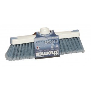 Balai en fibre en pvc souple Bleue Ergotouch, monture Blanche en PP L28 x H7,5 x P4,5 cm