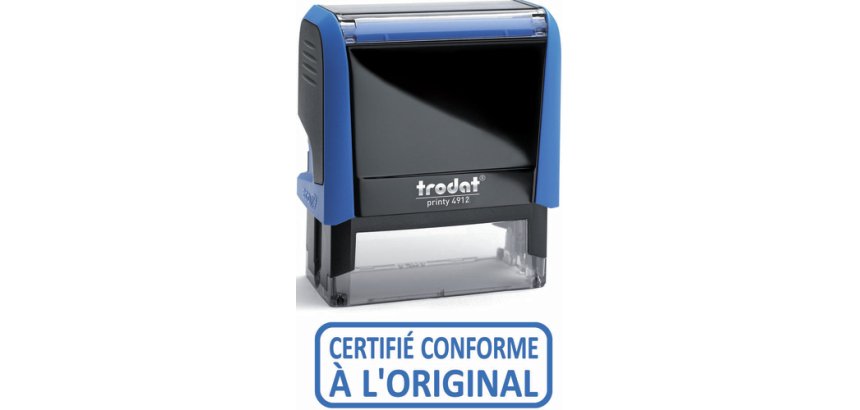 Formule commerciale trodat xprint certifié conforme à l'original empreinte 44x15mm encrage automatique rechargeable bleu