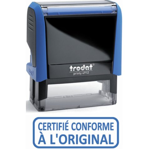 Timbre formule CERTIFIE CONFORME A L'ORIGINAL - Xprint à encr.auto.Bleu. Dim.empreinte 45x16mm
