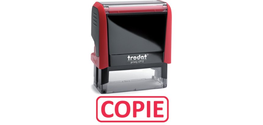 Formule commerciale trodat xprint copie empreinte 44x15mm encrage automatique rechargeable rouge
