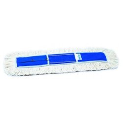 Lot de 2 Franges 2 x 1 mètre en coton écru, boutons pression Bleu, pour balais ciseaux