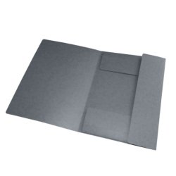 Chemises 3 rabats à élastiques Top File en carte lustrée 5/10e,390g. Format A4. Coloris gris