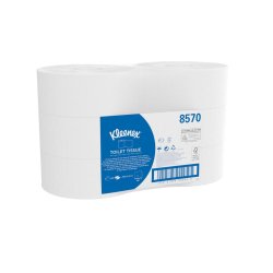 Colis de 6 Rouleaux de papier toilette 2 plis Blanc, L190 m x D20 cm, mandrin D7,8 cm