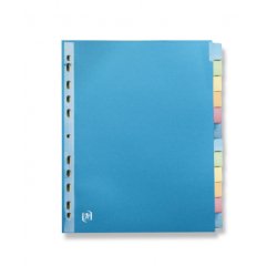 Divider A4+ glossy 220 g colored card Oxford Color Life 12 neutral tabs - 1 set