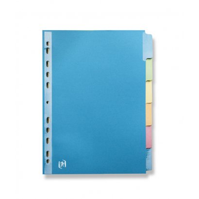 Intercalaire Color Life, 6 positions en carte rigide 220g. Format A4. Coloris assortis