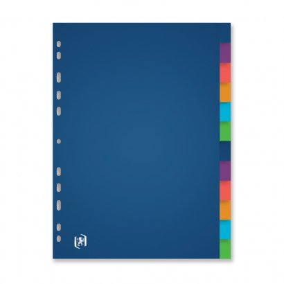 Intercalaires Oxford color life a4 12 positions polypro assorti