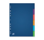 Intercalaire A4+ polypropylène multicolore Oxford Color Life 6 onglets neutres - 1 jeu