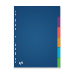 Intercalaire A4+ polypropylène multicolore Oxford Color Life 6 onglets neutres - 1 jeu