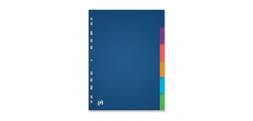 Intercalaire A4+ polypropylène multicolore Oxford Color Life 6 onglets neutres - 1 jeu