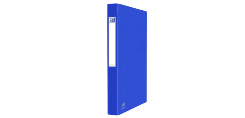 Classeur 2 anneaux cartonné Oxford Eurofolio+  A4 - Dos 3,5 cm bleu