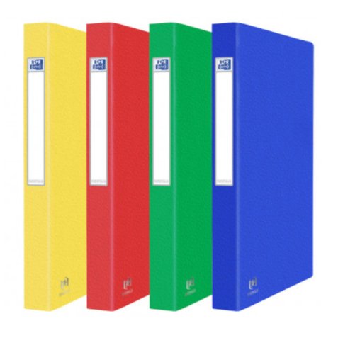 Classeur 2 anneaux EUROFOLIO en carte lustrée 7/10e, dos 3,5 cm. Coloris assortis