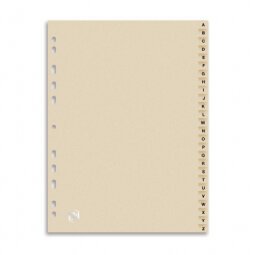 Intercalaires alphabetiques a4 26 positions carte forte 240g beige