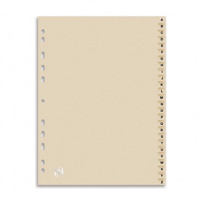 Intercalaires alphabetiques a4 26 positions carte forte 240g beige