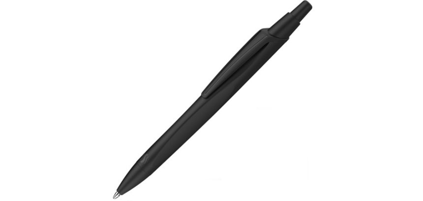 Stylo-bille schneider reco retractable et rechargeable corps plastique recycle pointe 1mm trait 0,5mm coloris noir
