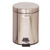 Poubelle collecteur en métal 5,6L bac plastique avec couvercle inox - D29 x H20 cm