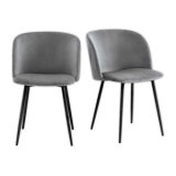 Lot de 2 Fauteuils Must assise contreplaqué Grise piètement polyester Noir, L57 x H81 x P54 cm
