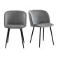 Lot de 2 Fauteuils Must assise contreplaqué Grise piètement polyester Noir, L57 x H81 x P54 cm