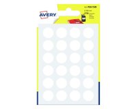 Adhesive stickers Ø 15 mm Avery white - Pack of 216