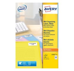 Mini etiquette avery ilc blanc 22 x 12,7 mm boite de   1200
