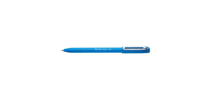 Stylo-bille pentel izee a capuchon pointe moyenne 1mm   encre faible viscosite        rechargeable bleu ciel
