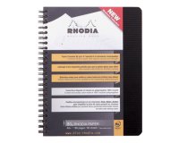 Meetingbook Rhodiactive 90g reliure intégrale A5+ 160 pages microperforé non perforé - Noir