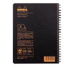 Meetingbook Rhodiactive 90g reliure intégrale A5+ 160 pages microperforé non perforé - Noir