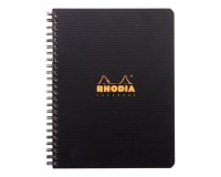 Spiral notebook Rhodiactive Notebook 14.8 x 21 cm black lined with margin and header frame - 160 pages