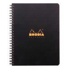 Cahier spirale Notebook Rhodiactive 14,8 x 21 cm noir ligné avec marge et cadre en-tête - 160 pages