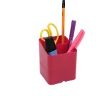 Pot a crayons exacompta pen-cube iderama 2            compartiments passe-cable     74x74x93mm coloris framboise