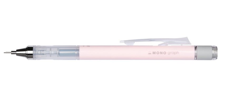 Porte-mines tombow monograph 0,5mm rechargeable gomme      telescopique interchangeable  coloris corps rose corail