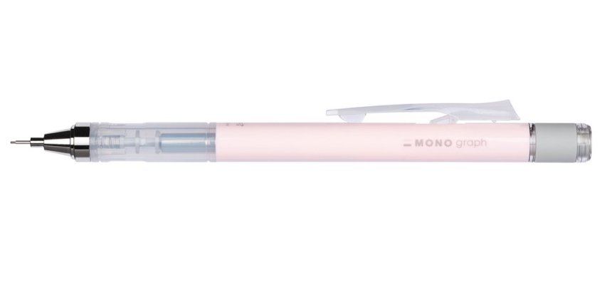 Porte-mines tombow monograph 0,5mm rechargeable gomme      telescopique interchangeable  coloris corps rose corail