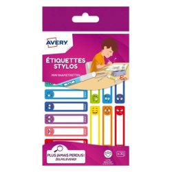 Étiquette avery stylo smiley 50x10mm boîte 30 unités