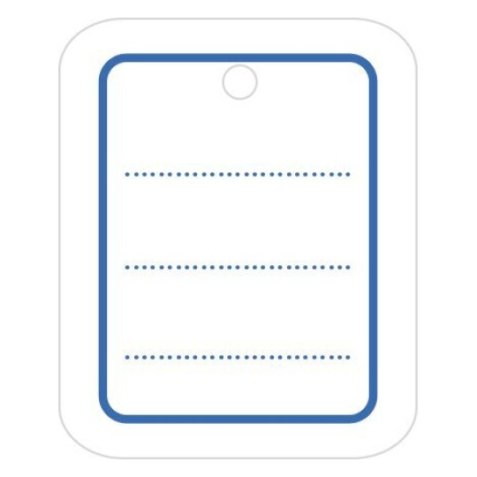 Boîte de 1000 étiquettes perforées lignées. Dim: 30x37 mm