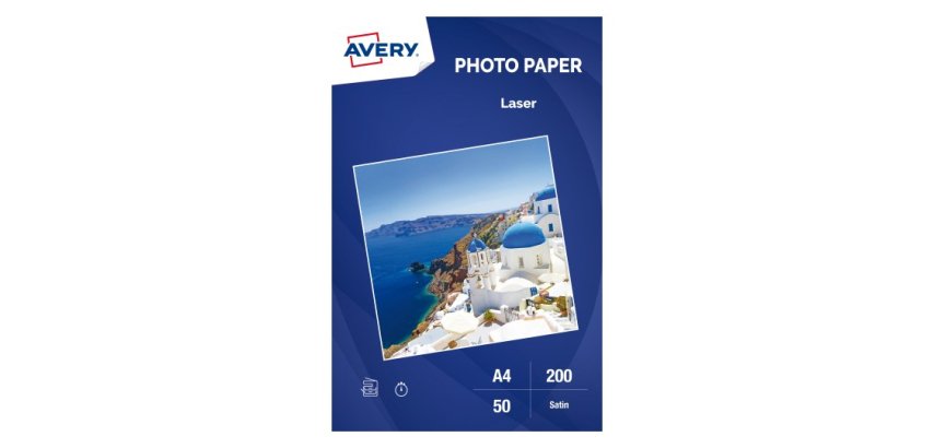 AVERY Papier photo laser satiné A4 200 g recto-verso - 50 feuilles