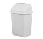 Poubelle à couvercle basculant Blanche en polypropylène capacité 18L L28,5 x H45,5 x P23,5 cm
