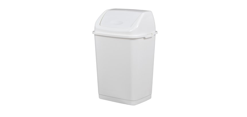 Poubelle à couvercle basculant Blanche en polypropylène capacité 35L L36 x H56 x P29,4 cm