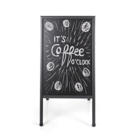 Chevalet ardoise Noir double face, cadre en bois - Format L45 x H60 cm