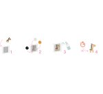 Pack de 1500 Aqua Perles Aqua'Nimals D3 mm, 5 coloris assortis + 10 feuilles modèles 7,8x7,8 cm