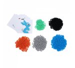 Pack de 1500 Aqua Perles Aqua'Nimals D3 mm, 5 coloris assortis + 10 feuilles modèles 7,8x7,8 cm