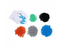 Perles sodertex aqua'nimals + 10 modeles 3x3mm 1500 pcs 5   coloris assortis