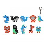 Pack de 1500 Aqua Perles Aqua'Nimals D3 mm, 5 coloris assortis + 10 feuilles modèles 7,8x7,8 cm