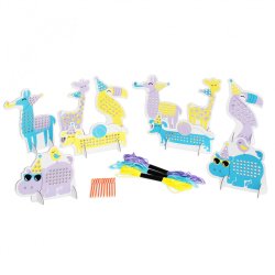 Kit de cartes a border sodertex party animals + 3    bobines de fils + 10          aiguilles 8 et 16 cm 10 pcs