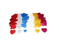 Coeurs sodertex en mousse eva pailletee adhesive 2mm 4      tailles 200 pcs 6 coloris     assortis