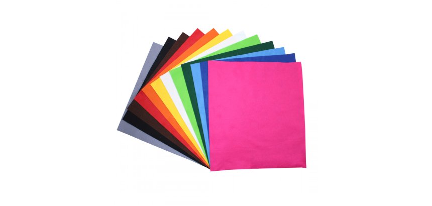 Feutrine sodertex 180gm2 1mm 400x500mm 12 coupons coloris  assortis