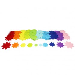 Feutrine adhesive sodertex pack de fleurs 1mm 4 tailles  150 pcs 10 coloris assortis