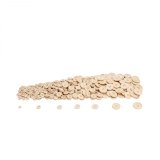 Paquet de 380 boutons en bois, taille de 9 à 28 mm.